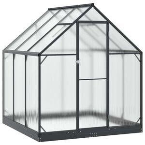 vidaXL Garten Gew&auml;chshaus mit T&uuml;r Anthrazit 183,5 x 183,5 x 207 cm