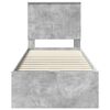 vidaXL Bettrahmen mit Kopfteil Beton Grau 75 x 190 cm Ingenieurs Holz