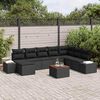 vidaXL Garten-Sofa-Set 9 pcs Schwarz