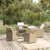 vidaXL 5-tlg. Garten-Essgruppe mit Kissen Poly Rattan Beige