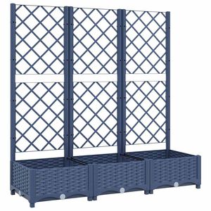 vidaXL Pflanzk&uuml;bel mit Spalier Blaugrau 120x40x121,5 cm PP