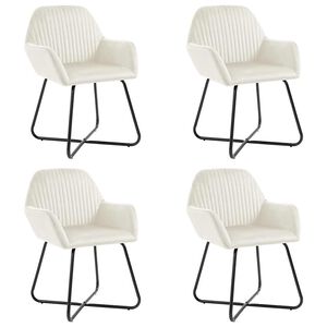 vidaXL Esszimmerst&uuml;hle 4 Stk. Creme Samt