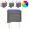 vidaXL LED Kopfteil Dunkelgrau 93x16x118/128 cm Stoff