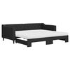 vidaXL Tagesbett Ausziehbar mit Matratzen Schwarz 90x190 cm Stoff