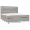 vidaXL Boxspringbett mit Matratze Hellgrau 160x200 cm Stoff