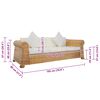 vidaXL 3-Sitzer-Sofa mit Kissen Natur Rattan
