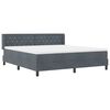 vidaXL Boxspringbett mit Matratze Dunkelgrau 200 x 180 cm Samt