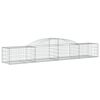 vidaXL Gabione mit Hochbogen 300x50x40/60 cm Verzinktes Eisen