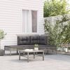 vidaXL 4-tlg. Garten-Lounge-Set mit Kissen Grau Poly Rattan