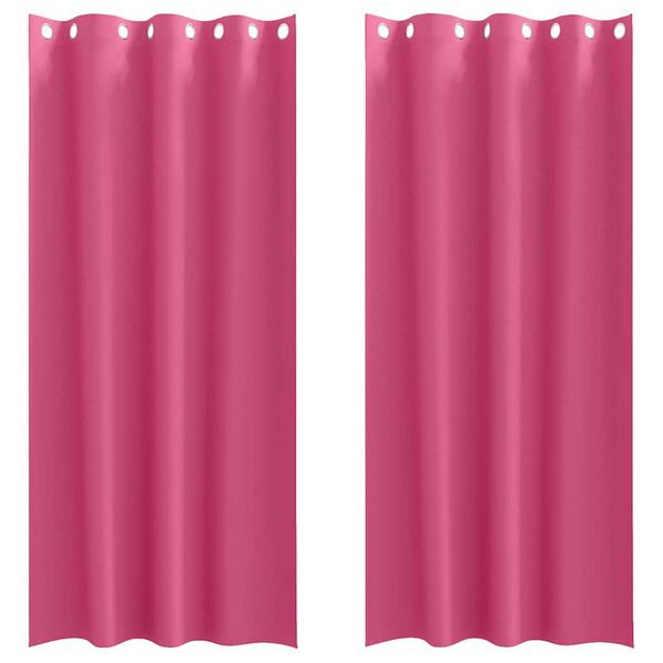 vidaXL Verdunkelungs-Vorhänge mit Ringen 2 pcs Helles Pink