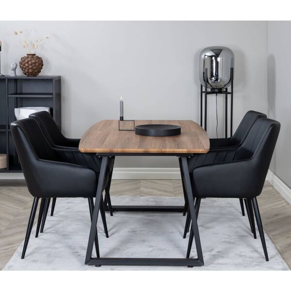 Venture Home Esszimmerst&uuml;hle 2 Stk. Comfort Lederoptik Schwarz