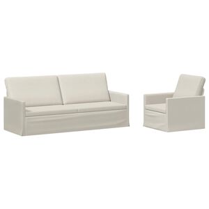vidaXL Sofa-Set 2 pcs Creme Samt (V)