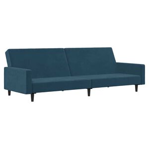 vidaXL Schlafsofa 2-Sitzer Blau Samt