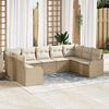 vidaXL Gartensofa-set 9 pcs Beige Poly-Rattan