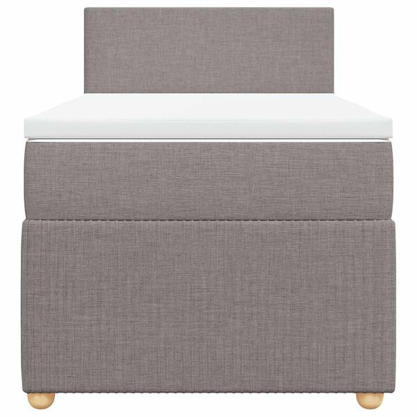 vidaXL Boxspringbett mit Matratze Taupe 90x200 cm Stoff