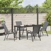 vidaXL Garten Essgruppe 5 pcs Grau und Schwarz
