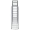 vidaXL Gabionen mit Hochbogen 6 Stk. 200x30x100/120cm Verzinktes Eisen