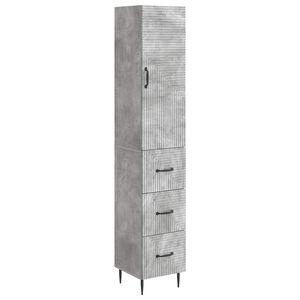 vidaXL Schrankset 2 stk. 33 x 34,5 x 90 cm Holzwerkstoff Betongrau