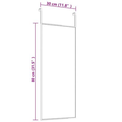 vidaXL Türspiegel Schwarz 30x80 cm Glas und Aluminium