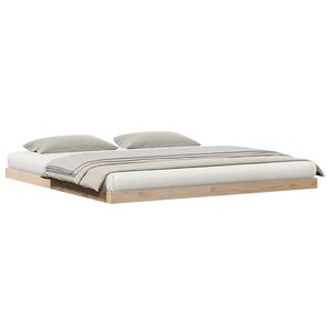 vidaXL Bodenbettgestell Natur 213,5 x 204 x 9 cm Massives Kiefernholz