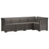 vidaXL 5-Sitzer Gartensofa Rattan-Look PP Hellgrau