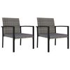 vidaXL 3-tlg. Garten-Essgruppe Poly Rattan Grau