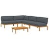 vidaXL Sofa Set mit Kissen Uni 5 pcs Anthrazit Massivholz Akazie