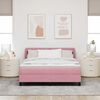 vidaXL Boxspringbett mit Matratze mit Kopfteil Rosa 160 x 200 cm Samt