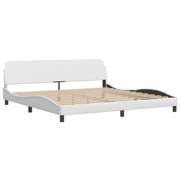 vidaXL Bett mit Matratze "Dover" Wei&szlig; 200x200 cm Kunstleder