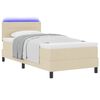 vidaXL Boxspringbett mit Matratze mit LED Creme 90 x 200 cm Stoff