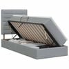 vidaXL Aufbewahrungsbett mit Matratze Hellgrau 100 x 200 cm Stoff