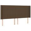 vidaXL LED Kopfteil Dunkelbraun 163x16x118/128 cm Stoff
