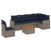vidaXL 7-teiliges Gartensofa-Set mit Kissen, grau, Polyrattan