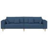 vidaXL Sofa mit Kissen Blau 250 x 77 x 76 cm Stoff