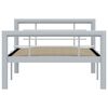 vidaXL Bettgestell Grau und Weiß Metall 100 × 200 cm