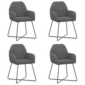 vidaXL Esszimmerst&uuml;hle 4 stk. Samt Dunkelgrau 55 x 50 x 84 cm