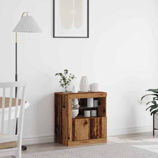 vidaXL LED-Sideboard Braun 60,5 x 37 x 67 cm Holzwerkstoff