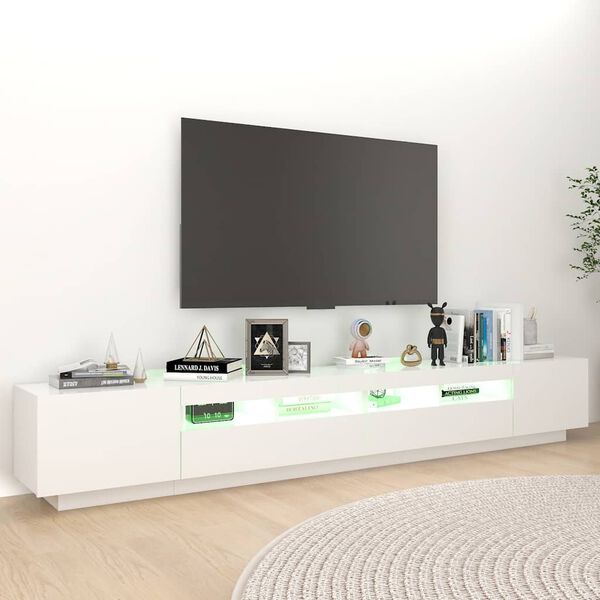 vidaXL TV-Schrank mit LED-Leuchten Wei&szlig; 260x35x40cm