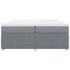 vidaXL Boxspringbett mit Matratze Hellgrau 200x200 cm Stoff