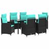 vidaXL Garten Essgruppe 7 stk. PE Rattan und pulverbeschichteter Stahl