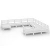 vidaXL 12-tlg. Garten-Lounge-Set Wei&szlig; Massivholz Kiefer