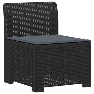 vidaXL 1-Sitzer Garten-Sofa mit Kissen Rattan-Look PP Anthrazit