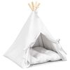 vidaXL Haustier-Tipi mit Kissen Wei&szlig; 50 x 50 x 60 cm Polyester