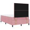 vidaXL LED Boxspringbett mit Matratze Rosa 120 x 190 cm Stoff