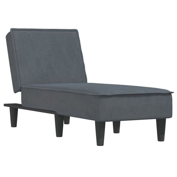 vidaXL Chaiselongue Dunkelgrau Samt