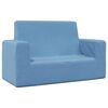 vidaXL Kindersofa 2-Sitzer Blau Weich Pl&uuml;sch