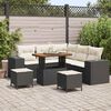 vidaXL Gartensofa-set mit Kissen 8 pcs Schwarz Poly-Rattan