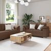 vidaXL Sofa 3 pcs Braun 219 x 80 x 82 cm Leinenmischgewebe