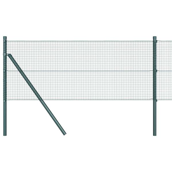 vidaXL Zaunpfosten Gr&uuml;n 50 x 0,6 m (16 x 16 mm Maschen) Stahl und PVC