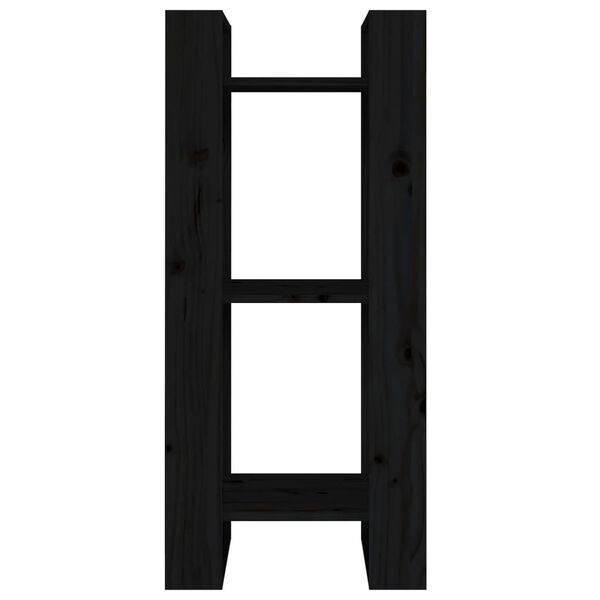 vidaXL B&uuml;cherregal/Raumteiler Schwarz 41x35x91 cm Massivholz Kiefer